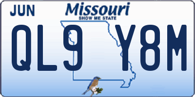 MO license plate QL9Y8M
