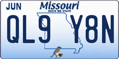 MO license plate QL9Y8N