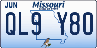 MO license plate QL9Y8O