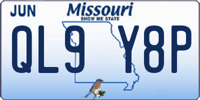 MO license plate QL9Y8P