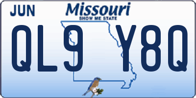 MO license plate QL9Y8Q