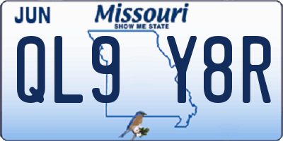 MO license plate QL9Y8R