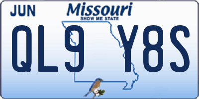 MO license plate QL9Y8S