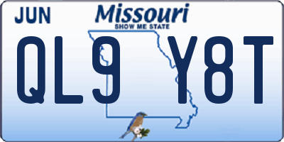 MO license plate QL9Y8T