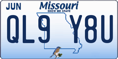MO license plate QL9Y8U