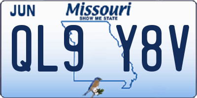 MO license plate QL9Y8V