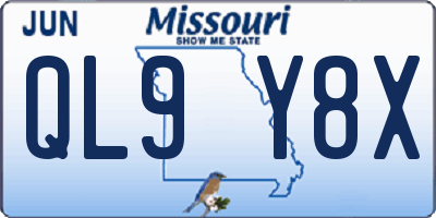 MO license plate QL9Y8X