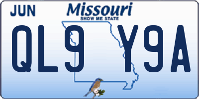 MO license plate QL9Y9A