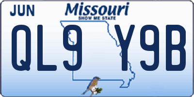 MO license plate QL9Y9B