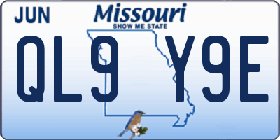 MO license plate QL9Y9E