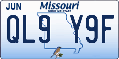 MO license plate QL9Y9F