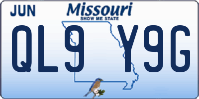 MO license plate QL9Y9G