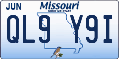 MO license plate QL9Y9I