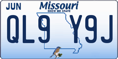 MO license plate QL9Y9J