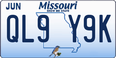 MO license plate QL9Y9K