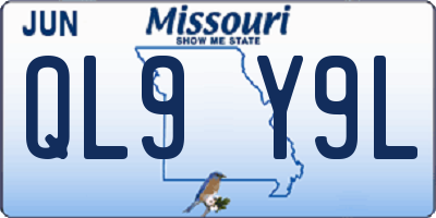 MO license plate QL9Y9L