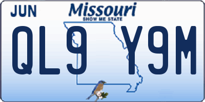 MO license plate QL9Y9M