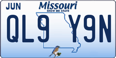 MO license plate QL9Y9N