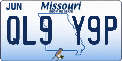 MO license plate QL9Y9P