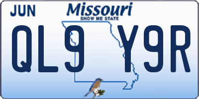 MO license plate QL9Y9R