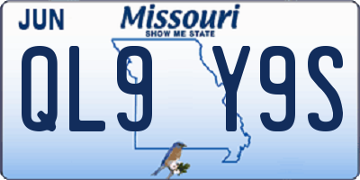 MO license plate QL9Y9S