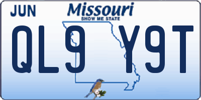 MO license plate QL9Y9T