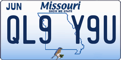 MO license plate QL9Y9U