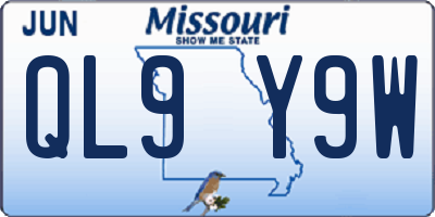 MO license plate QL9Y9W