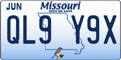 MO license plate QL9Y9X