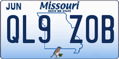 MO license plate QL9Z0B