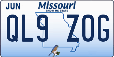 MO license plate QL9Z0G