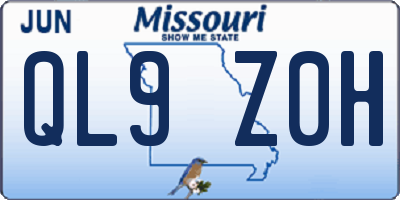 MO license plate QL9Z0H