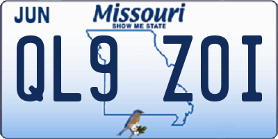 MO license plate QL9Z0I
