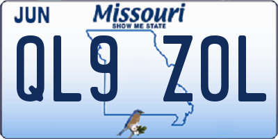 MO license plate QL9Z0L