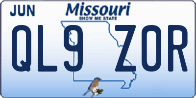 MO license plate QL9Z0R