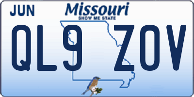 MO license plate QL9Z0V