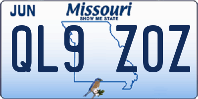 MO license plate QL9Z0Z