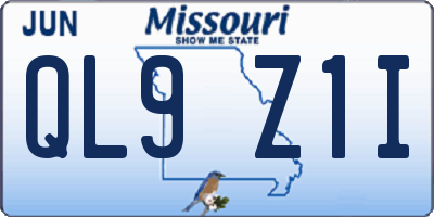 MO license plate QL9Z1I