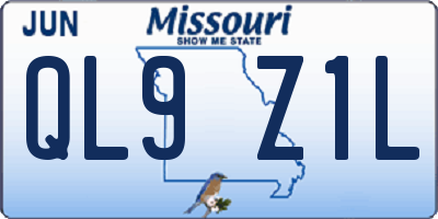 MO license plate QL9Z1L
