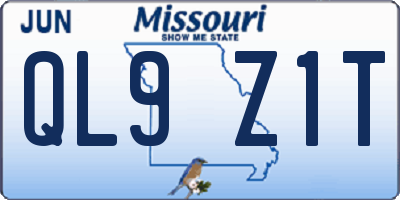 MO license plate QL9Z1T