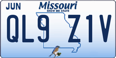 MO license plate QL9Z1V