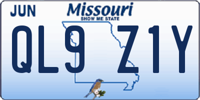 MO license plate QL9Z1Y
