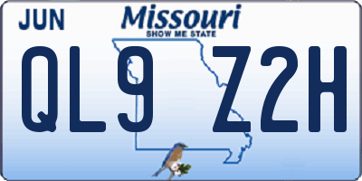MO license plate QL9Z2H