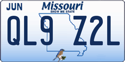 MO license plate QL9Z2L