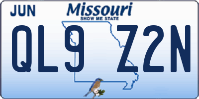 MO license plate QL9Z2N