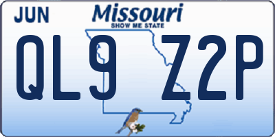MO license plate QL9Z2P