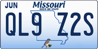 MO license plate QL9Z2S