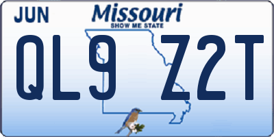 MO license plate QL9Z2T