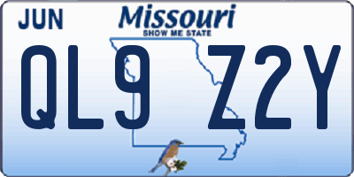 MO license plate QL9Z2Y