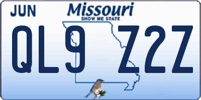 MO license plate QL9Z2Z